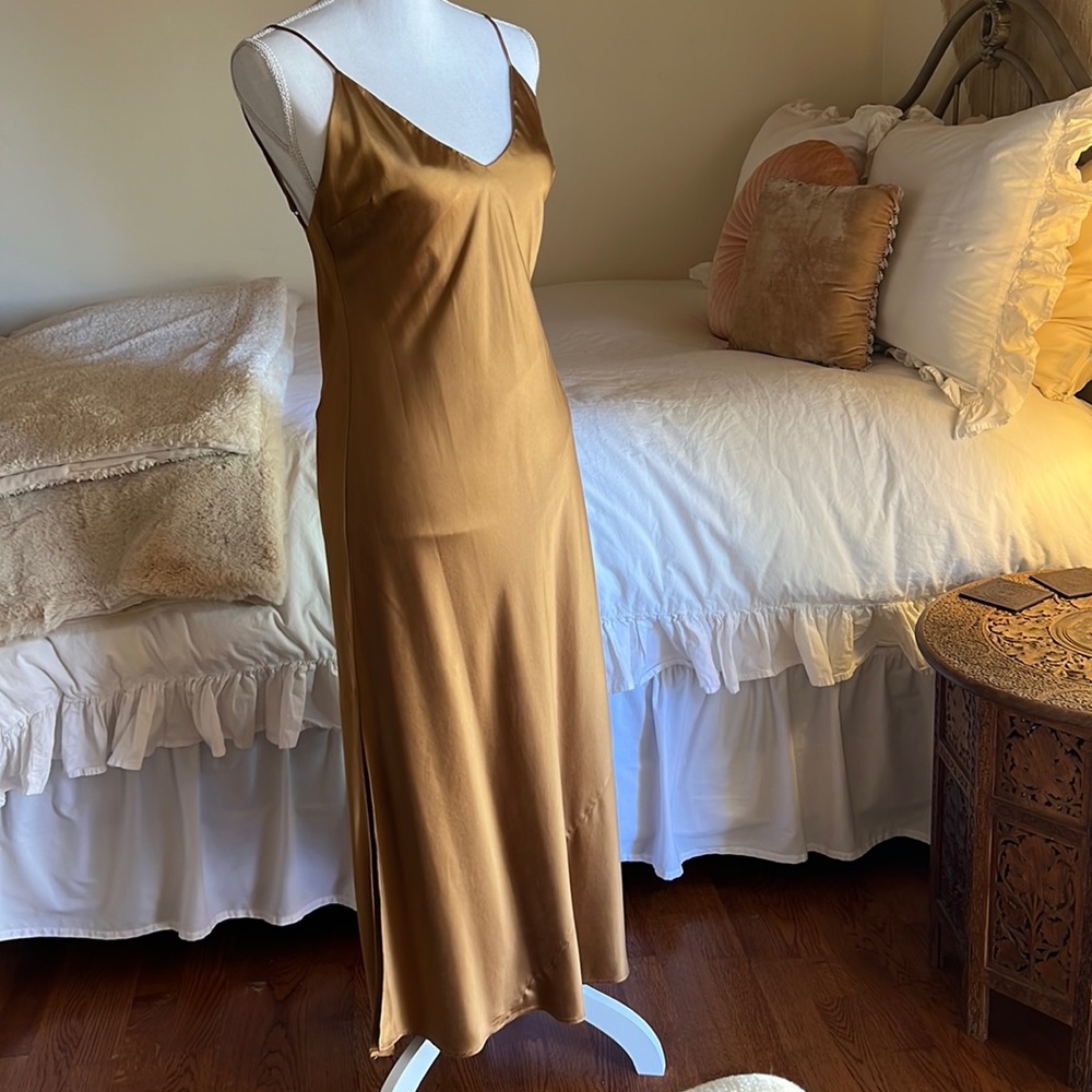 Love Shack Fancy low back Silk dress. Size M
